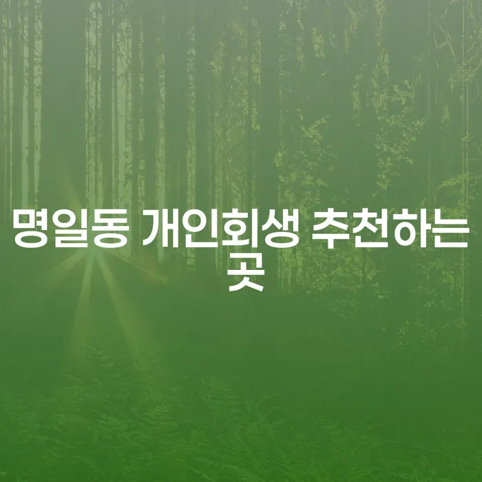 명일동 개인회생 추천하는 곳