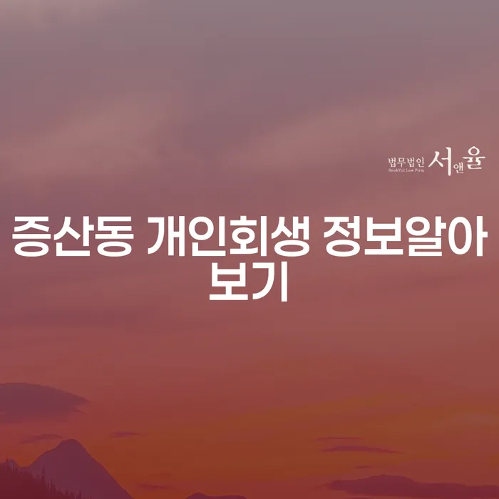 증산동 개인회생 정보알아보기