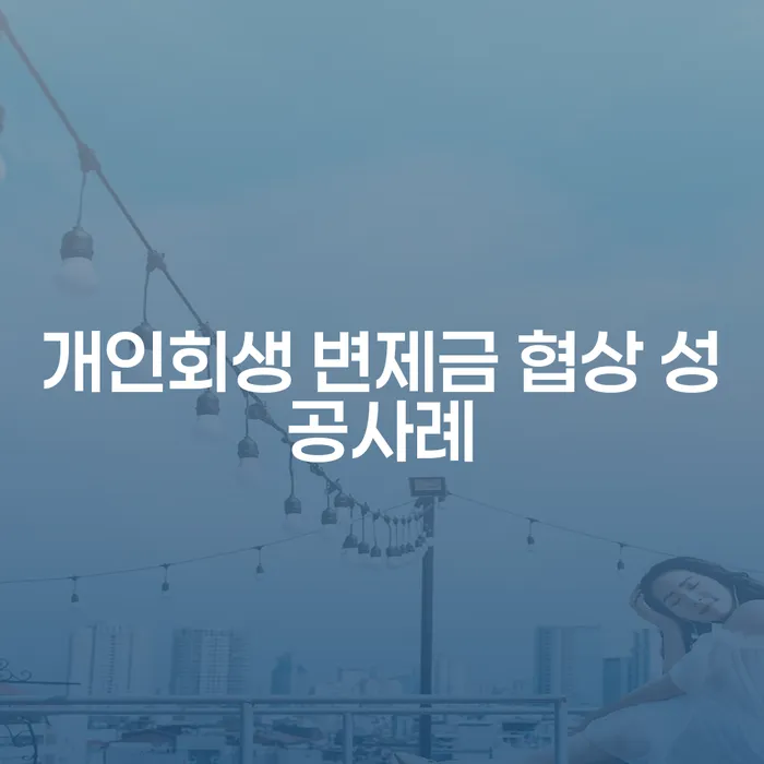 개인회생 변제금 협상 성공사례로 채무 부담에서 벗어나는 방법은 무엇인가요?