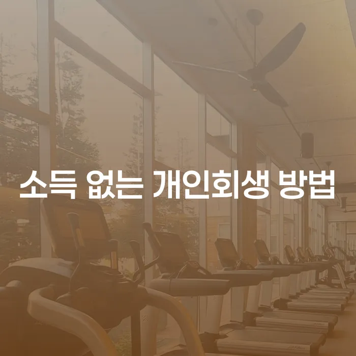 소득이 없어도 가능한 개인회생 방법은 무엇일까요?