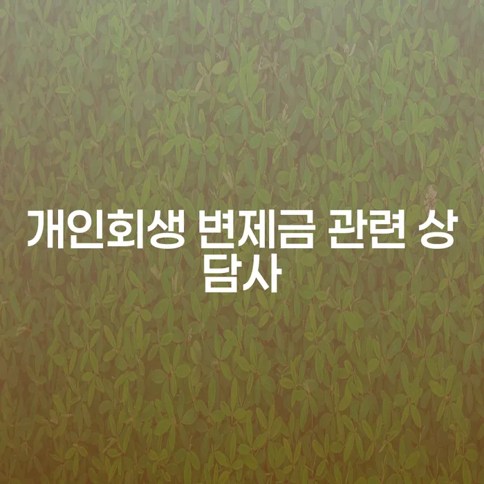 개인회생 변제금 관련 상담사가 왜 중요할까요?