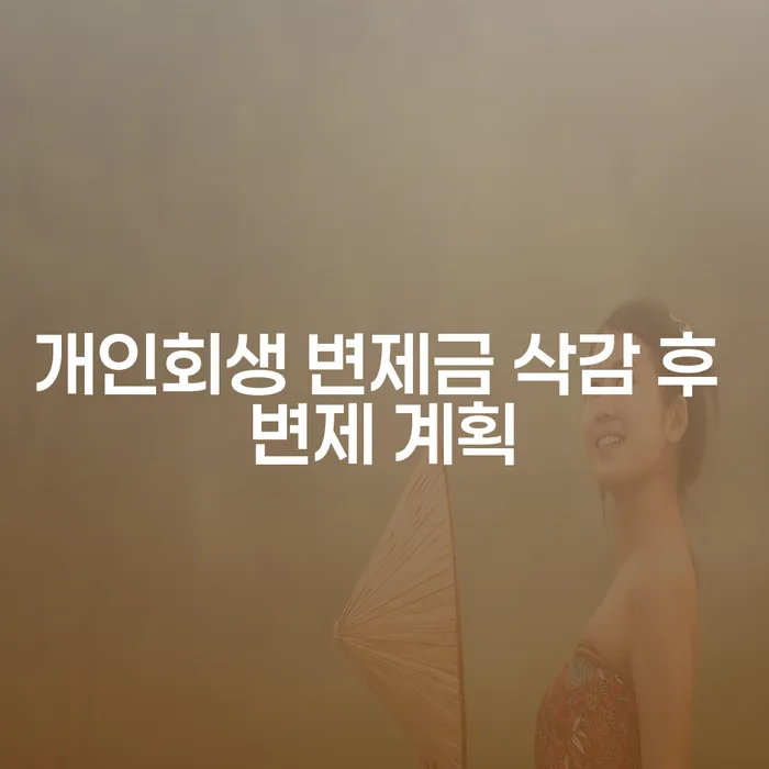 개인회생 변제금 삭감 후 변제 계획, 어떻게 진행할 수 있을까요?