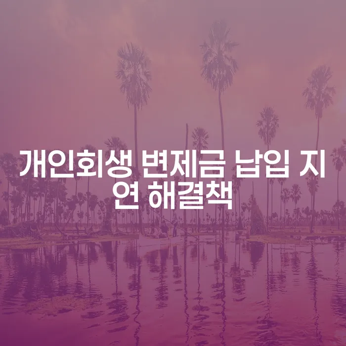 개인회생 변제금 납입 지연 시 해결책은 무엇일까요?