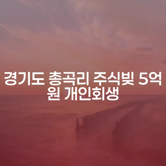 경기도 총곡리에서 주식빚 5억원, 개인회생이 가능할까요?